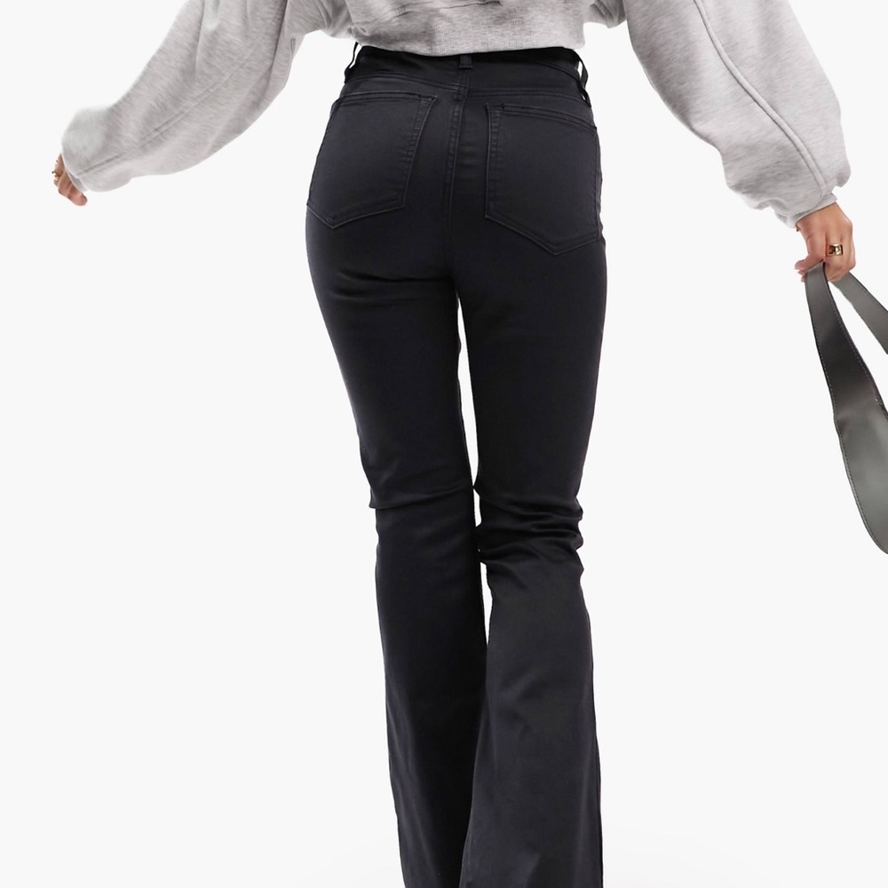 ASOS DESIGN hourglass power stretch flared jeans in black